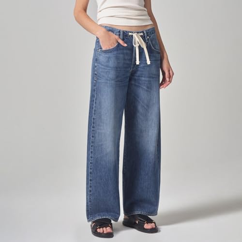 Women Wide Leg High Rise Jeans Boyfriend Drawstring Tie Waist Long Trouser Baggy Y2K Denim Pants2