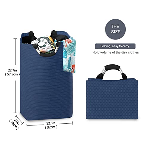 Xigua Collapsible Laundry Hamper With Handle Navy Blue Large Waterproof Dirty Laundry Basket Lightweight Durable Store Basket, For Laundry Room Closet Bathroom Bedroom #TOP4