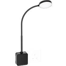 Plug in LED Wall Reading Light for Books in Bed, Dimmable LED Black Flexible Bedside Wall Lamp with Power Plug, Two Touch Switches, 3 Lighting Color Modes, 110  Wide Light Angle [Energy Class F]