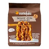 Momofuku Sesame Miso Ramen Noodles by David Chang, Air-Dried Instant Noodles with Sauce and 12g of Plant Based Protein, 4 Servings