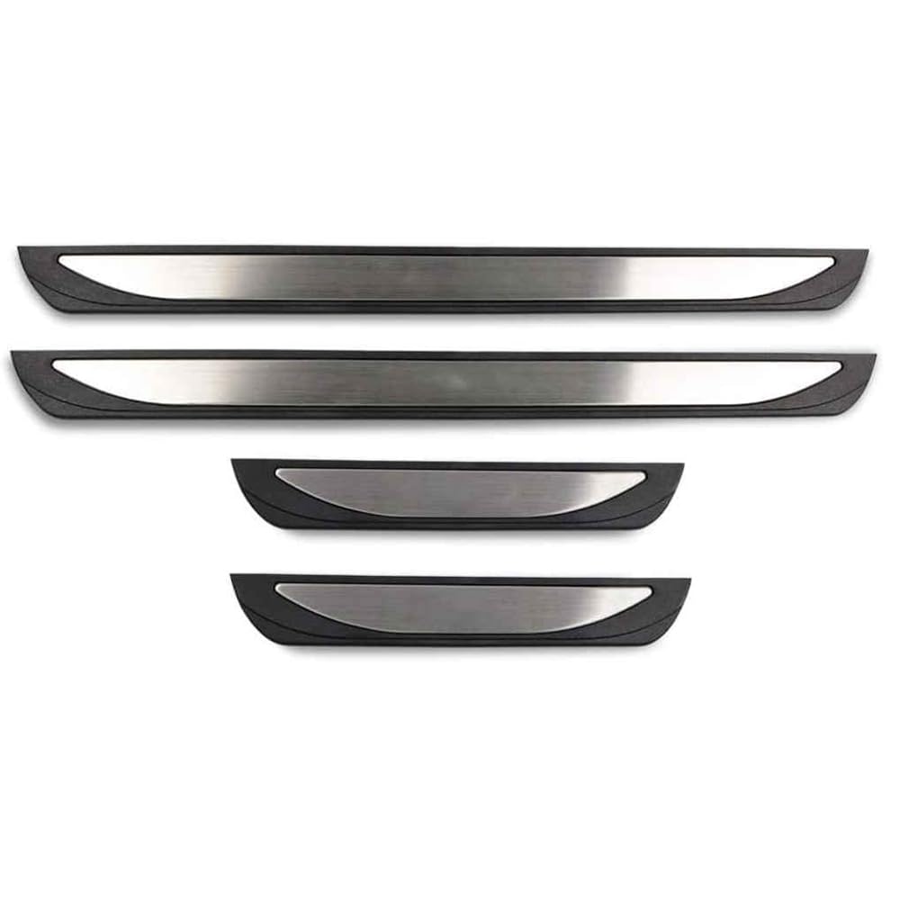 Aljla Normal 4-Piece Stainless Steel Door Sill Protectors For Honda Jazz Hybrid 2018-2022 2023 2024 2025 Gk, Polished Scuff Plates, Custom Fit Kick Plate Guards For Premium Entryway Protection
