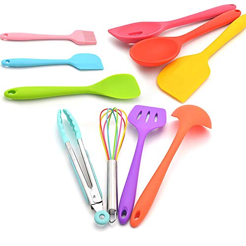 KKmoon Conjunto de utensílios de cozinha Conjunto de utensílios de cozinha antiaderente de silicone