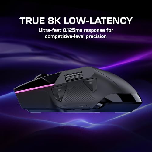 Image of Turtle Beach Command Series MC5 Wireless 8K Customizable RGB Gaming Mouse | Owl‑Eye 30K DPI Optical Sensor, Rechargeable 35-Hr Battery, 4D Scroll Wheel, Optical Switches, RGB, 35‑Hour Battery, Black