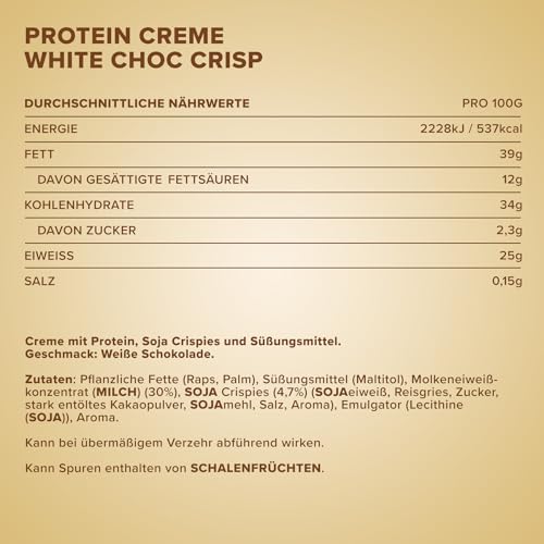 Protein Creme Ironmaxx White Chocolate Crisp 250g – Hoher Proteingehalt