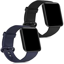 kwmobile Straps Compatible with Xiaomi Mi Watch Lite/Redmi Watch Straps - 2x Replacement Silicone Watch Bands