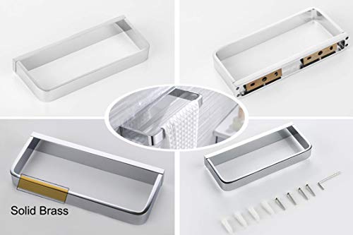 Flybathroom-toallero-de-Doble-Capa-Estante-de-Laton-Acabado-Cromado-toallero-de-Pared-60-cm Flybathroom toallero de Doble Capa Estante de Latón Acabado Cromado toallero de Pared, 60 cm