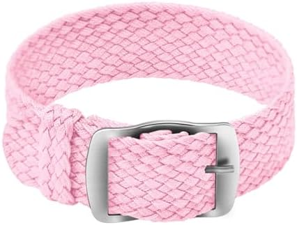 Nylon Watch Strap Replacement Perlon Braided Woven Watch Band NATO Men Women - 14mm, 16mm, 18mm, 20mm, 22mm Watch Bracelet with Stainless Steel Silver Buckle