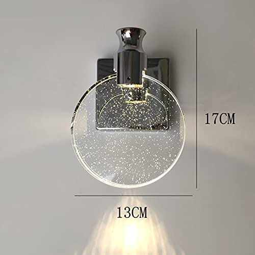 Image of Aomesinc Crystal Wall Sconce Nordic Style LED Wall Lamps Simple Creative Lights for Living Room Bedroom Bedside Dresser Bathroom Corridor(A,Silver,Small)