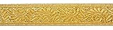 Die Borte ist 22mm breit. 1A-Kurzwaren 10m Brokat Borte Webband 22mm breit Farbe: Lurex-Gold U-09-22mm-go