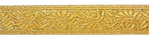 1A-Kurzwaren 10m Brokat Borte Webband 22mm breit Farbe: Lurex-Gold U-09-22mm-go Cover