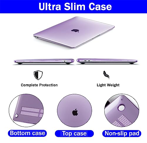 Image of Case Compatible with MacBook Pro 14 inch Case 2026 2025 2024-2021 M5 M4 M3 M2 M1 A3434 A3112 A3185 A3401 A2918 A2992 A2779 A2442Plastic Hard Shell Cover Case, Matte Purple