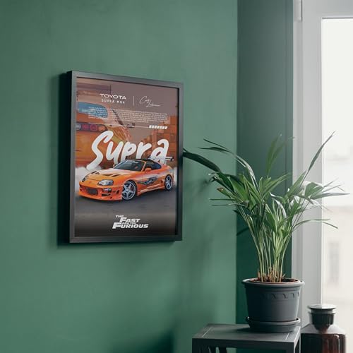 Image of Posternet TOYOTA Supra MK4 Wall Poster Frames | 8 x 12 inch | Fast and Furious Themed JDM Cars | Hanging Wall Artwork Frames for Living Room, Bedroom, Office and Etc