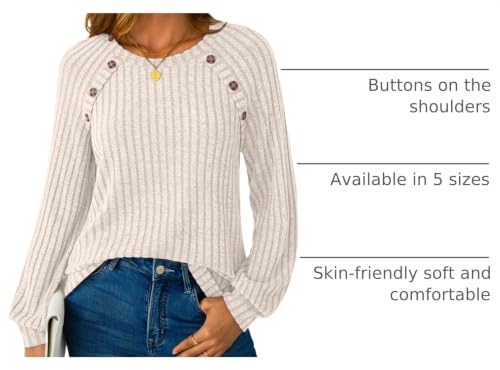 Image of LILLUSORY Womens Tops Long Sleeve Shirts Fall Lightweight Sweaters