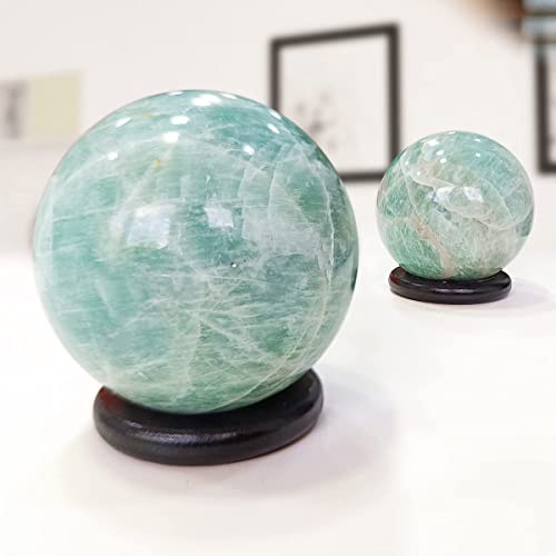 Image of Shubhanjali Amazonite Crystal Ball for Home Decorative Items 150-200 Gm Polished Round Gemstone Amazonite Stone Ball for Crystal at Home Office Desk Kids Table