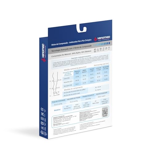 VENOMED, MEIAS ANTITROMBO 15 a 21MMHG PRÉ E PÓS CIRÚRGICA 7/8 VENOMED TAMANHO:P;COR:BRANCA