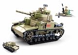 Sluban SL95581, WWII - średnie Włochy. Panzer (463 części) [B0711], zestaw do zabawy, klocki zaciskowe, żołnierze, z figurką, Army WII
