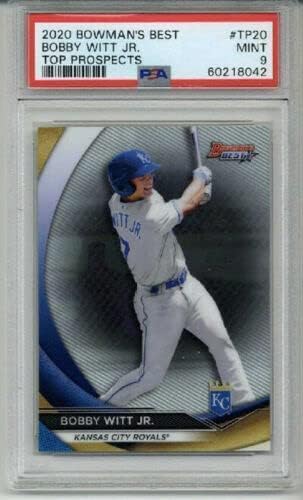 2020 BOWMAN'S BEST #TP20 TOP PROSPECTS BOBBY WITT JR. BASEBALL CARD PSA 9 POP 22