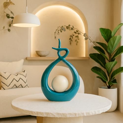 Image of Xtore Beautiful Ceramic Spiral Design Statue for Home Decoration (Pack of 1, Sky)