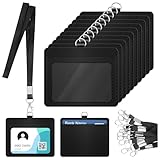 👮‍♂️【LANIÈRE ROBUSTE】Nos Cordon en Nylon Détachable en nylon plat, doux et lisse, résistant et durable, et ne se déforment pas facilement. Pliée, elles mesurent 44 cm et sont munies d'un mousqueton, permettant de détacher facilement le porte-badge et d'y accrocher clés et autres petits objets.