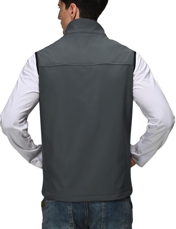 Zzkouine Gilet da Uomo in Softshell Antivento Leggero Vest Cappotto Senza Maniche Antivento e Impermeabile Multitasche, Giacca Calda Con Cerniera Per Viaggi e Attività All'aperto