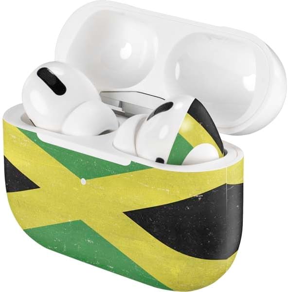 Skinit Decal Audio Skin Compatible with Apple AirPods Pro - Jamaica Flag Distressed Design