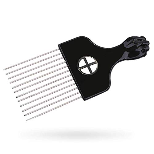 Afro Pick Lift schwarz Faust Metall Haarkamm, Detangle Perücke Braid Hair Styling Kamm für afrikanische Cover