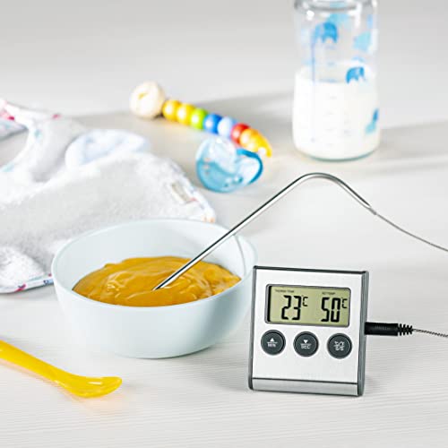 Xavax Xavax 2in1 Digitales Bratenthermometer mit Küchenuhr, abnehmbarer Temperaturfühler, Grillthermometer Ofenthermometer Fleischthermometer - Funktionsansicht 11 | Grillthermometer