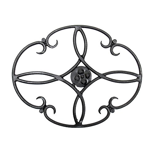 Minuteman International, Clover woodstove Tabletop Wrought Iron Trivet, Black
