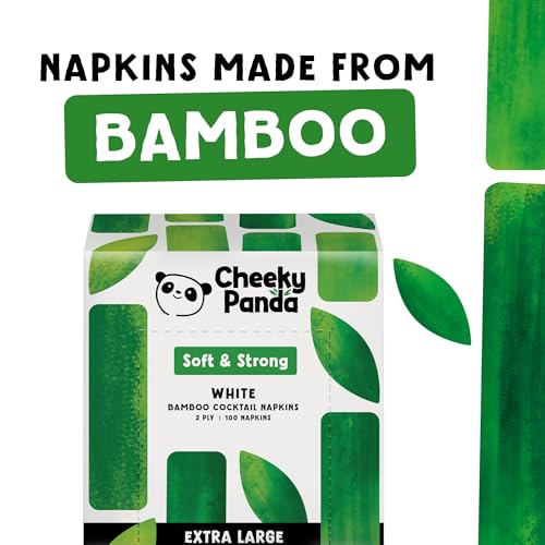 Servilletas de papel de bambú The Cheeky Panda de tacto suave y gran formato rectangular 8
