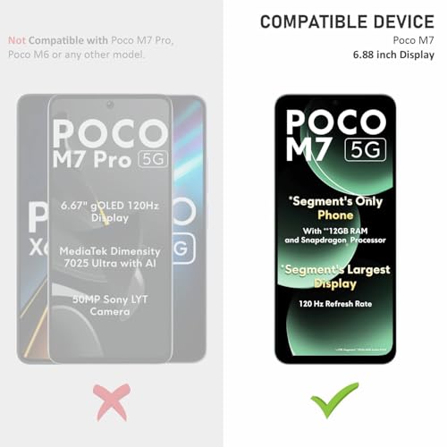 Image of Mr.Shield Top-Notch HD+ Tempered Glass Screen Protector Guard for Poco M7 (6.88 Inch), 9H Hardness, Military Grade Protection, Easy Installation kit