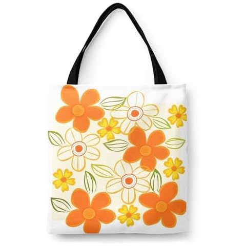 Hydow Canvas Special Tote Bag for Women Beach Bag Multi-Purpose Reusable Shopping Bags Shoulder Bag Use ForReusable Grocery Bags Set for Family Women Friends Cover