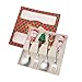 Set di posate natalizie in acciaio inox 410 con cucchiaio e forchetta con disegni festivi, torta di frutta per le vacanze, pranzi natalizi immagine
