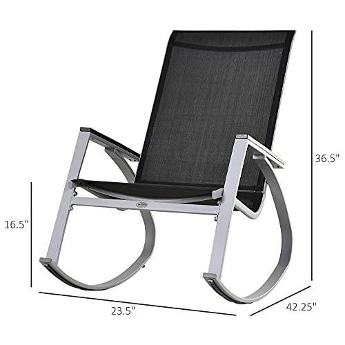 Outsunny US84A-0370131 Outdoor Modern Front Porch Patio Rocking Sling Chair thumb #4