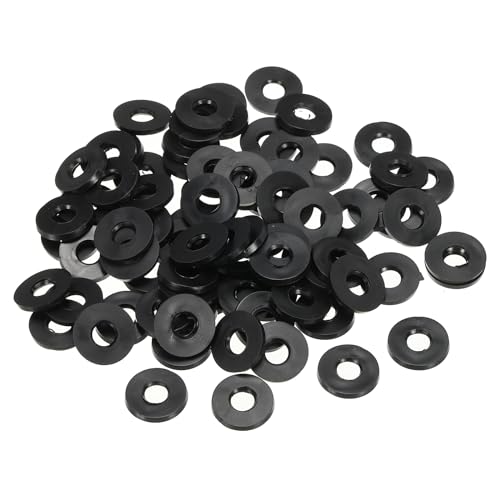 PATIKIL M6 Rubber Flat Washer, 100 Pack 6mm ID 13mm OD 1.6mm Thick Sealing Spacer Gasket Ring for Faucet Pipe Water Hose Fastener Bolt, Black