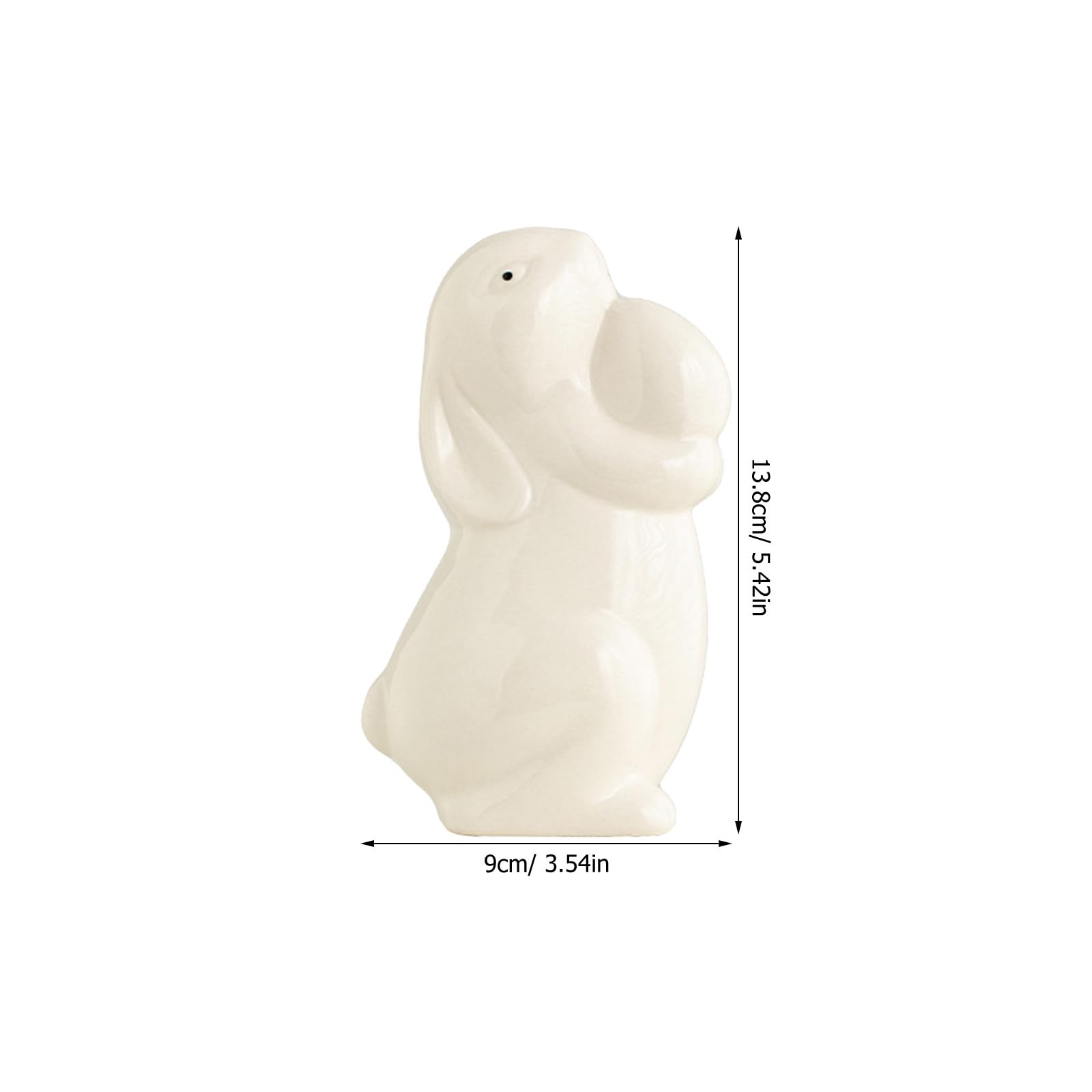 DOITOOL 2 Figuras de Conejito para decoración de Pascua - Escultura de Conejo de cerámica con Huevo, Adorno Decorativo de Animal para jardín y decoración del hogar.