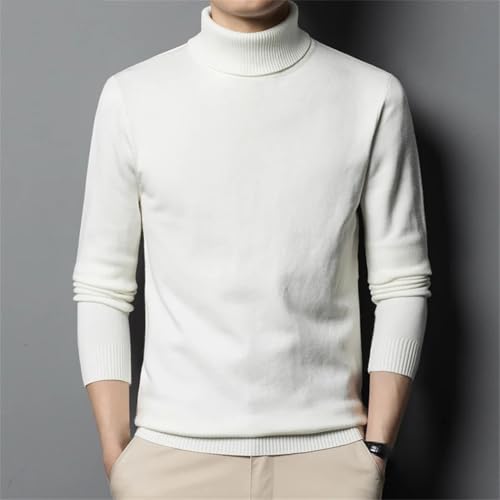 Men's Winter Turtleneck Wool Sweater Solid Knit Tight Warm Casual Bottom Pullover Top3