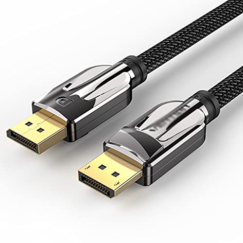 ASFD Monitor Cable 8K DisplayPort [8K@60Hz, 4K@144Hz, 2K@165Hz] Cable 1.4 DP to DP Cable Gaming Monitor DP Cable with Gold Plated Connector Cable (Length : 1m)