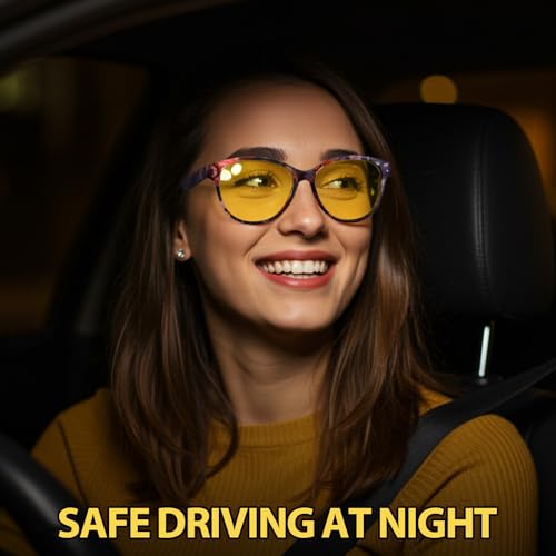 Myiaur Night Vision Driving Glasses for Women, Polarized Anti Glare Yellow Lens Glasses for Nighttime, UV400 Protection2