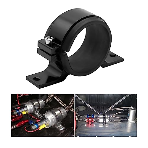 AUCELI Fuel Filter Mounting Bracket, 50mm Fuel Pump Clamp Bundle Holder, Aluminium Alloy Fuel Filter Mounting Cradle with Rubber Inner Ring, Universal Fuel Pump Bracket Car Accessories