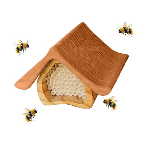 ミツバチハウス |木製手作り蜂納屋花粉媒介家 |保護装飾蜂飼育スターターキット、壁、フェンス、トランク用の多機能蜂の巣の装飾