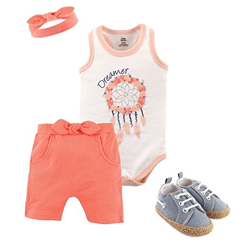 Yoga Sprout Unisex Baby Cotton Layette and Shoe Set, Dream Catcher, 0-3 Months