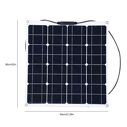 Garsent 50W Solarpanel, tragbares Flexibles 12V-Solarpanel mit Wirkungsgrad für Zuhause/Boot/Yacht/Wohnmobil für Arbeiten im Freien, Reisen oder Campingtraining