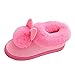 SHOBDW Mesdames Filles Lapin Pantoufles Glisser sur Les Femmes Hommes nouveauté en Peluche Pantoufles Chaudes (Rose,40-41)