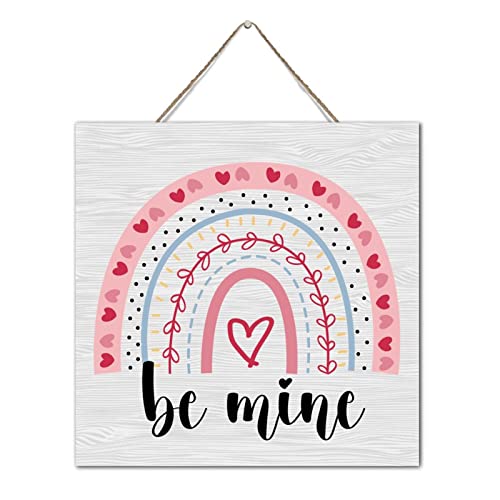 Cœur rouge décoratif Be Mine en bois à suspendre comme cadeau idéal - 2