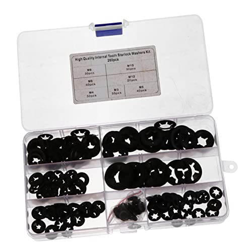 GANAZONO 1Set Manganese Plum Blossom Shaped Clips Assortment Kit for Retaining Clamps for Axles and Shafts Enhanced Thrust Load Capacity Replacement Snap Rings