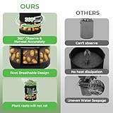 GOTGELIF 3 Pack 15 Gallon Potato Grow Bags, Breathable Plant Grow Bag With Visible Window and Handle, Thickened Large Non-woven Fabric Tomatoes Growing Bags for Vegetables/Fruits/Flowers (Black) - Image 6
