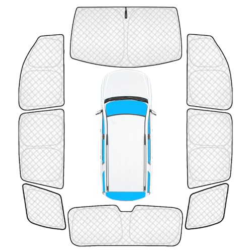 Image of KMF 8pcs Thicken Full Sun Shades for Chevy Tahoe 2015-2020 Accessories, Chevrolet Car Window Covers Sunshade for Windshield Side Rear, UV Block and Privacy Blackout for Car Camping Outdoor
