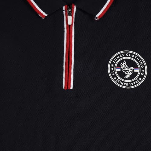Image of Alan Jones Clothing Boys Cotton Polo T-Shirt | Honeycomb Knit Fabric |Regular Fit Half Sleeve Zip Polo Neck |Casual & Sports Wear | Sizes 6-16 Years