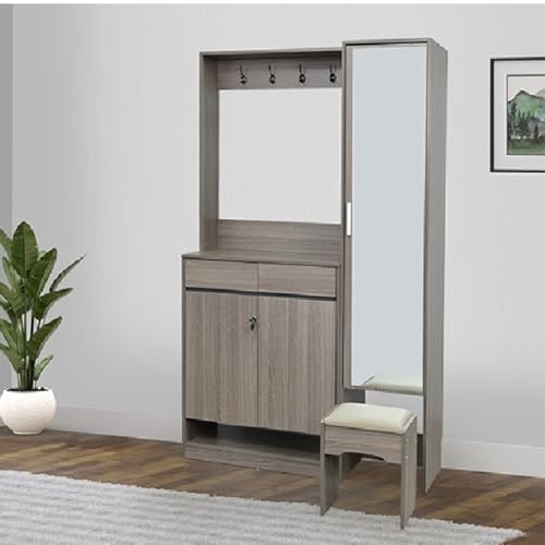 Image of Royaloak Tivoli Italian Shoe Rack |MDF with Melamine Finish | Cloth Hanger |Modern Design Shoe Rack for Home |Telescopic Channel | Closer Hinges | Ample Storage| Durable and Long Lasting Shoe Stand