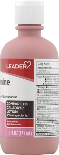 Image of LEADER Calamine Anti-Itch Lotion, Medicated External Analgesic Skin Protectant Lotion for Fast-Acting Itch Relief, Poison Ivy, Insect Bites, Chicken Pox (1, Pink)